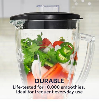 Oster Pro 1200 Smoothie Blender with Glass Jar & 24oz To-Go Cup, Countertop Kitchen Blender with 7 Speeds, 1200W Power, Brushed Nickel