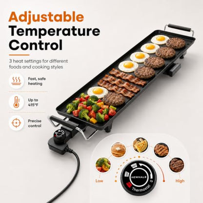 AEWHALE 35" Electric Griddle,Extra Large Ceramic Nonstick