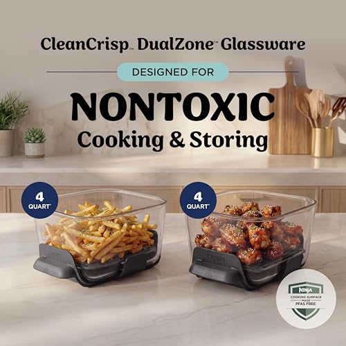 Ninja Crispi DualZone Glass Countertop Air Fryer, Cyberspace, DD101BL1