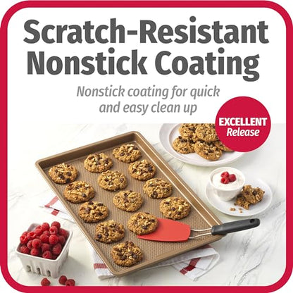GoodCook BestBake Nonstick Textured Carbon Steel Cookie Sheet, 11" x 17", Large Baking Sheet, Even Heating, Scratch-Resistant, Non-Toxic, Durable, Ideal for Baking and Sheet Pan Dinners