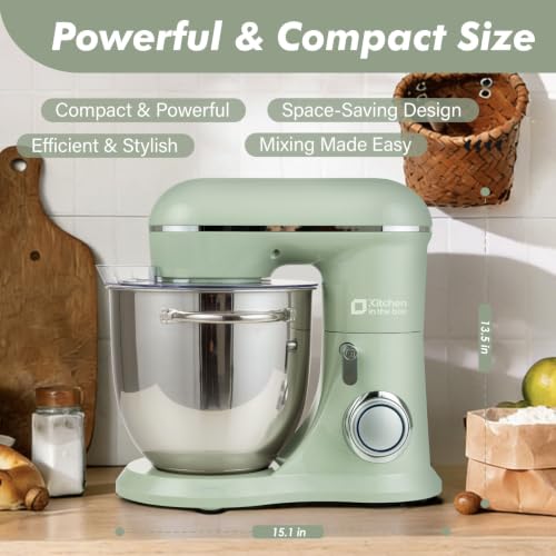 Kitchen in the box 6.5QT Stand Mixer,10-Speed Stainless Steel Bowl (Green)