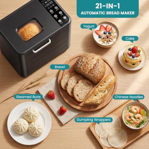 OLIXIS Bread Maker, 21-IN-1 Bread Machine, 2LB Automatic Stainless Steel