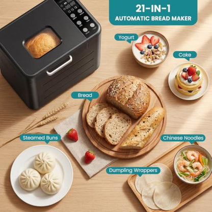 OLIXIS Bread Maker, 21-IN-1 Bread Machine, 2LB Automatic Stainless Steel