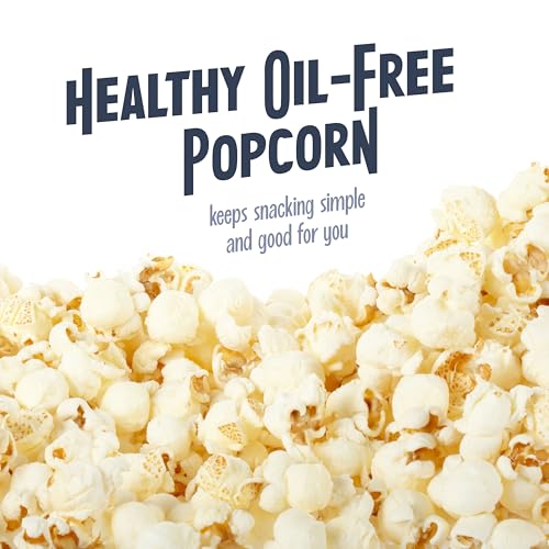 Nostalgia 8-Cup Hot Air Popcorn Maker & Bowl - 2-In-1 Bowl & Lid, 2 oz Measuring Cup - Oil-Free Pop Corn for Movie Night, Snacks, Birthday Parties, and More - White