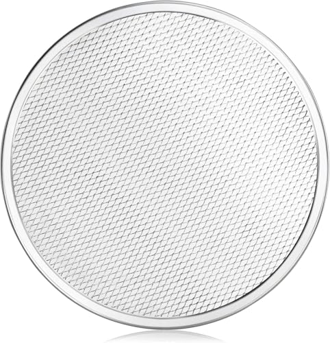 New Star Foodservice Restaurant-Grade Seamless Aluminum Pizza Baking Screen, 12 Inch, Pack of 6