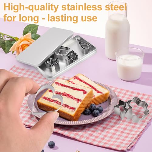 HIWRBDTI 30PCS Mini Cookie Cutters Shapes Set with Box for Kids, Small Stainless Steel Star Triangle Cookie Cutter Variety Pack, for Tiny Polymer Clay, Fruit
