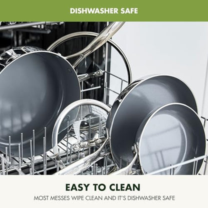 GreenPan Valencia Pro Tri-Ply Stainless Steel 8” & 10” Frying Pan Skillet Set, PFAS-Free Ceramic Nonstick Coating, Induction Ready Cookware, All Cooktops, Eggs & Omelets, Dishwasher & Oven Safe 600F