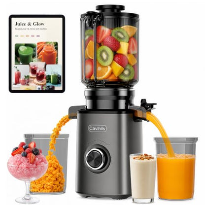 3-in-1 Cold Press Juicer 5.3", Filter-Free, Easy to Clean, Dishwasher Safe