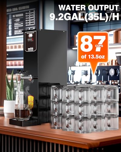 WantJoin Commercial Water Boiler - Electric Hot Water Dispenser 35L(9.2 GAL)/Hour Step-Heating Automatic Temperature Control 32°F - 212°F for Boba Tea Coffee Shop Office