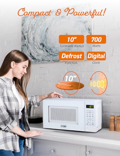 Commercial Chef 0.7 Cu. Ft. Countertop Microwave Oven, CHM770W, White