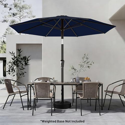 AreShark 9 FT Patio Umbrella for Outdoor, Outdoor Umbrella with Push Button Tilt and Crank, Outdoor Patio Umbrellas with 8 Sturdy Ribs for Market, Garden, Deck, Backyard, Pool (Navy)