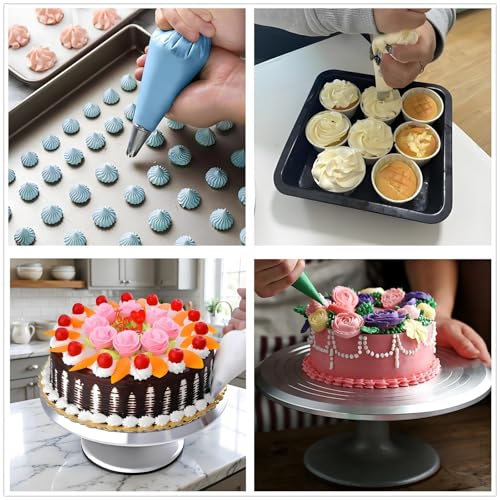 ANSLYQA Cake Decorating Kit, 237 Pcs with Aluminium Cake Turntable, Leveler, 24 Numbered Icing Tips, 2 Spatulas, 3 Scrapers, 2 Coupler, 50 Cupcake Liners, 100 Pastry Bags & More Baking Tools