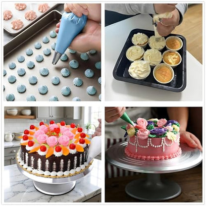 ANSLYQA Cake Decorating Kit, 237 Pcs with Aluminium Cake Turntable, Leveler, 24 Numbered Icing Tips, 2 Spatulas, 3 Scrapers, 2 Coupler, 50 Cupcake Liners, 100 Pastry Bags & More Baking Tools