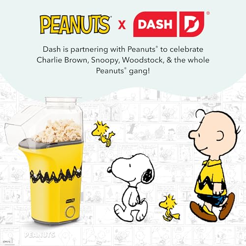 Peanuts x Dash Fresh Pop Popcorn Maker, 16-Cup Hot Air Popper