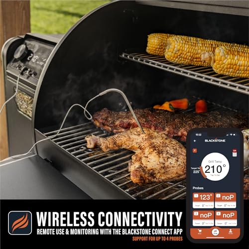 Blackstone 2258 Pellet Grill/Air Fryer Combo Unit, Powder Coated Steel, Black