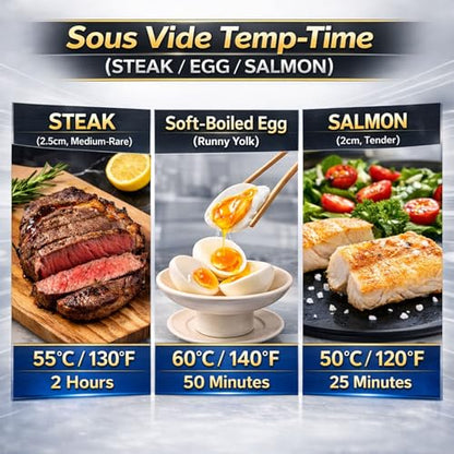 Commercial Sous Vide Cooker 1400W, Immersion Circulator with Precise Temperature Control & Timer, Large LCD Display, IPX7 Waterproof, Fast Heating Pump, Sous Vide Machine for Home & Commercial Use