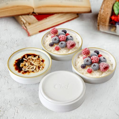 Cinf 6oz Ceramic Ramekins Set of 4 Oven Safe Shallow Pudding Cups for Creme Brulee, Soufflé, and Desserts