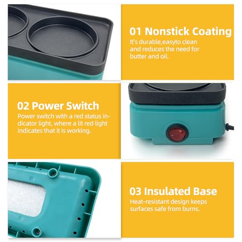 Aoruru Pancake Maker Electric Mini Crepe Maker Nonstick Egg Frying Pan
