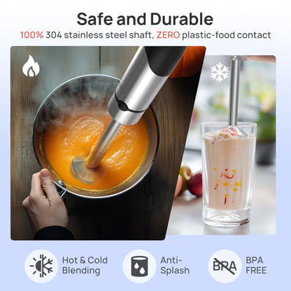 Consciot 4-in-1 Immersion Blender Handheld Max 1100W, Trigger Speed Control
