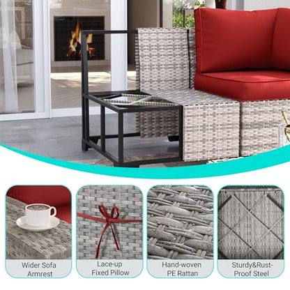 Outdoor Patio Furniture Set PE Wicker Rattan Outdoor Sectional Sofa