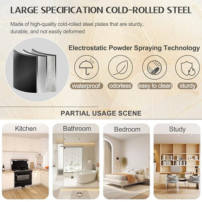 GAIOUS 75.2" Tall Metal Kitchen Pantry Storage Cabinets with 2 Door and 5 Adjustable Shelves, Cupboard for Kitchen, Dining Room, Living Room and Bathroom, White
