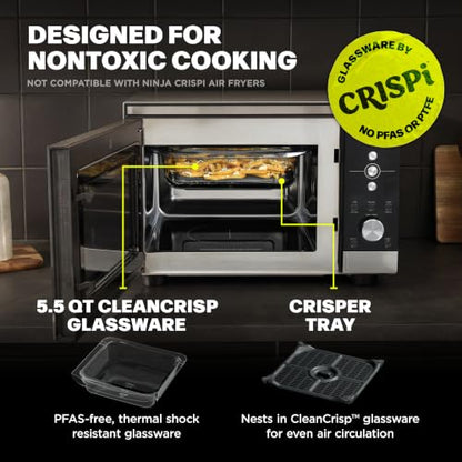 Ninja® Crispi™ Microwave & Air Fryer with FusionCrisp, Silver, MW101