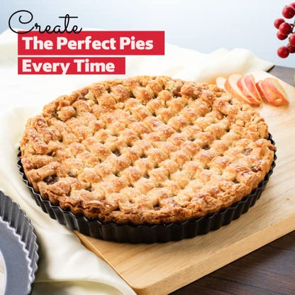FIDZ PAN Tart Pan 9 Inch Removable Bottom- Carbon Steel Quiche Pan, Rust & Temperature Resistant Quiche Baking dish 550-600 °F- Non-Stick, Sturdy & Dishwasher Safe- Perfect for Baking Tarts