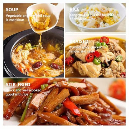 2000w 6l Auto Cooking Wok Fried Rice Machine, Three-Speed Pot and Fire Adjustment, Inner Pot 360° Rotation, 3D All-Round Heating, Suitable for Restaurants, Supermarkets