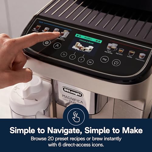 De'Longhi Magnifica Duo Automatic Espresso Machine, Milk Frother, Silver