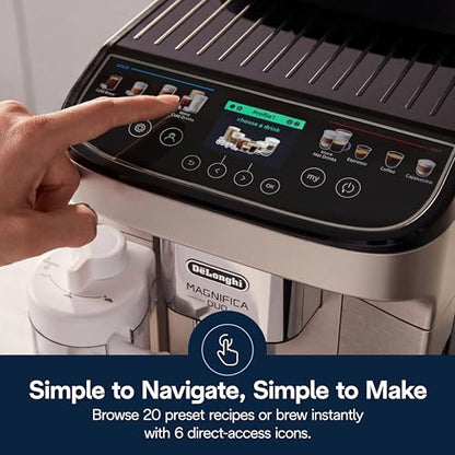 De'Longhi Magnifica Duo Automatic Espresso Machine, Milk Frother, Silver