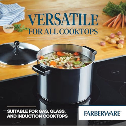 Farberware Classic Series Stainless Steel Stock Pot with Lid, 8-Quart, Silver