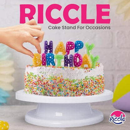 Riccle 88 pcs Cake Decorating Kit with Cake Turntable - Includes 50 Disposable + 2 Reusable Piping Bags and Tips Set, 24 Icing Piping Tips, 2 Spatulas, 3 Icing Comb Scraper, Baking Supplies