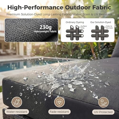 NICESOUL 11 Piece Extra Large Outdoor Furniture Sofa Set, Deep Wide PE Wicker Patio Modular Sectional with Fire Pit Table, 29.3'' High Back Modern Luxury All-Weather Rattan Conversation, Gray