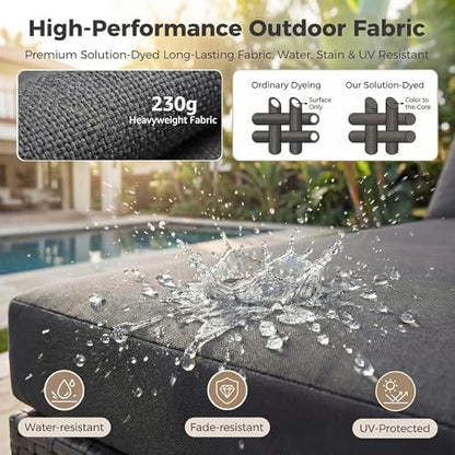 NICESOUL 11 Piece Extra Large Outdoor Furniture Sofa Set, Deep Wide PE Wicker Patio Modular Sectional with Fire Pit Table, 29.3'' High Back Modern Luxury All-Weather Rattan Conversation, Gray