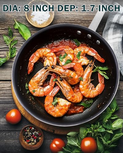 Cooks Standard Nonstick Frying Pan 8-Inch, Heavy Duty Skillet Pan, Professional Aluminum Omelette Pan ,Metalic