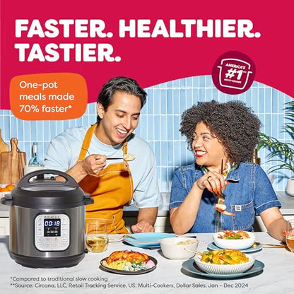 Instant Pot Duo 7-in-1 Electric Pressure Cooker, Slow Cooker, Rice, Steamer, Sauté, Yogurt Maker, Warmer & Sterilizer, Includes App With Over 800 Recipes, Stainless Steel, 6 Quart