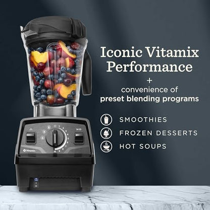 Vitamix Explorian with Programs, Three Blending Programs, Professional-Grade Blender for Smoothies and More, Self-Cleaning Kitchen Appliance, 64 Oz Container, Slate (Renewed Premium)
