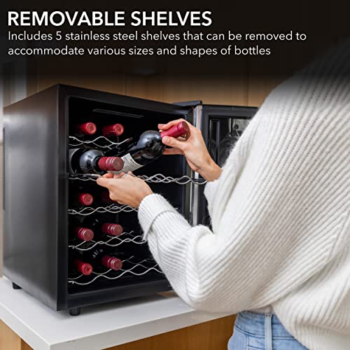 Whynter Wine Cooler, 20 Bottle, Thermoelectric Mirror Glass Door, WC-201TD