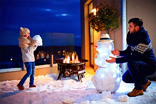 Outland Living Firebowl Smokeless Fire Pit, Round Outdoor Portable Propane Gas Fire Pit with UV and Weather Resistant Durable Cover, 24-Inch Diameter 58,000 BTU, Black, 883 Mega, For Outside Use