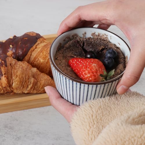 6 Oz Ceramic Ramekins, Creme Brulee Ramekin Oven Safe for Pudding, Creme Brulee, Dipping Sauce Bowls, Ramekins for Baking Souffle, Ice Cream,set of 6