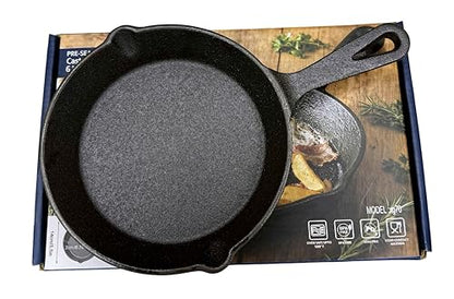 Pre-Seasoned Cast Iron Skillet, Black, 6 Inch Mini Frying Pan with Handle