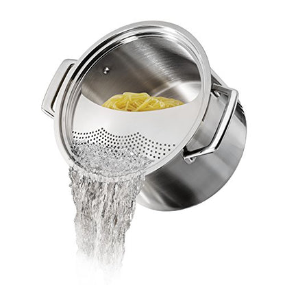 Tramontina Lock & Drain Stainless Steel 8-Quart Pasta Pot with Lid and Strainer