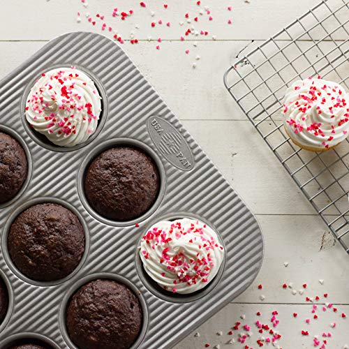 USA Pan Bakeware Muffin Pan, 12-Well, Set of 2, Aluminized Steel
