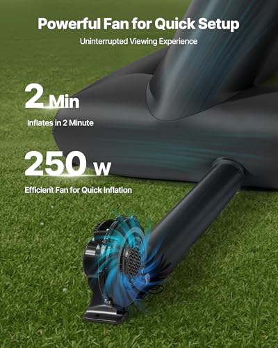 VEVOR 20FT Inflatable Movie Screen, Inflatable Projector Screen with Portable Storage Bag, 16:9 Easy Set Up Movie Projection for Outdoor Backyard, Home Theater, Theme Party