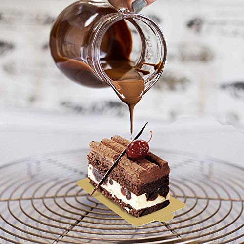 HANSGO Mini Square Golden Cardboard Cake Base,Single Cupcake Container 100PCS Cake Paper Plates Dessert Board Base Grease-Proof and Freezer-Durable Pastry Cardboard