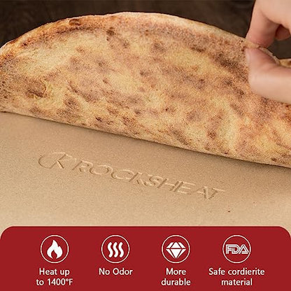 K ROCKSHEAT 15 Inch Round Pizza Stone for Oven Grill BBQ, Cordierite Large Pizza Grilling Stone, Durable Bread Baking Stone 15"