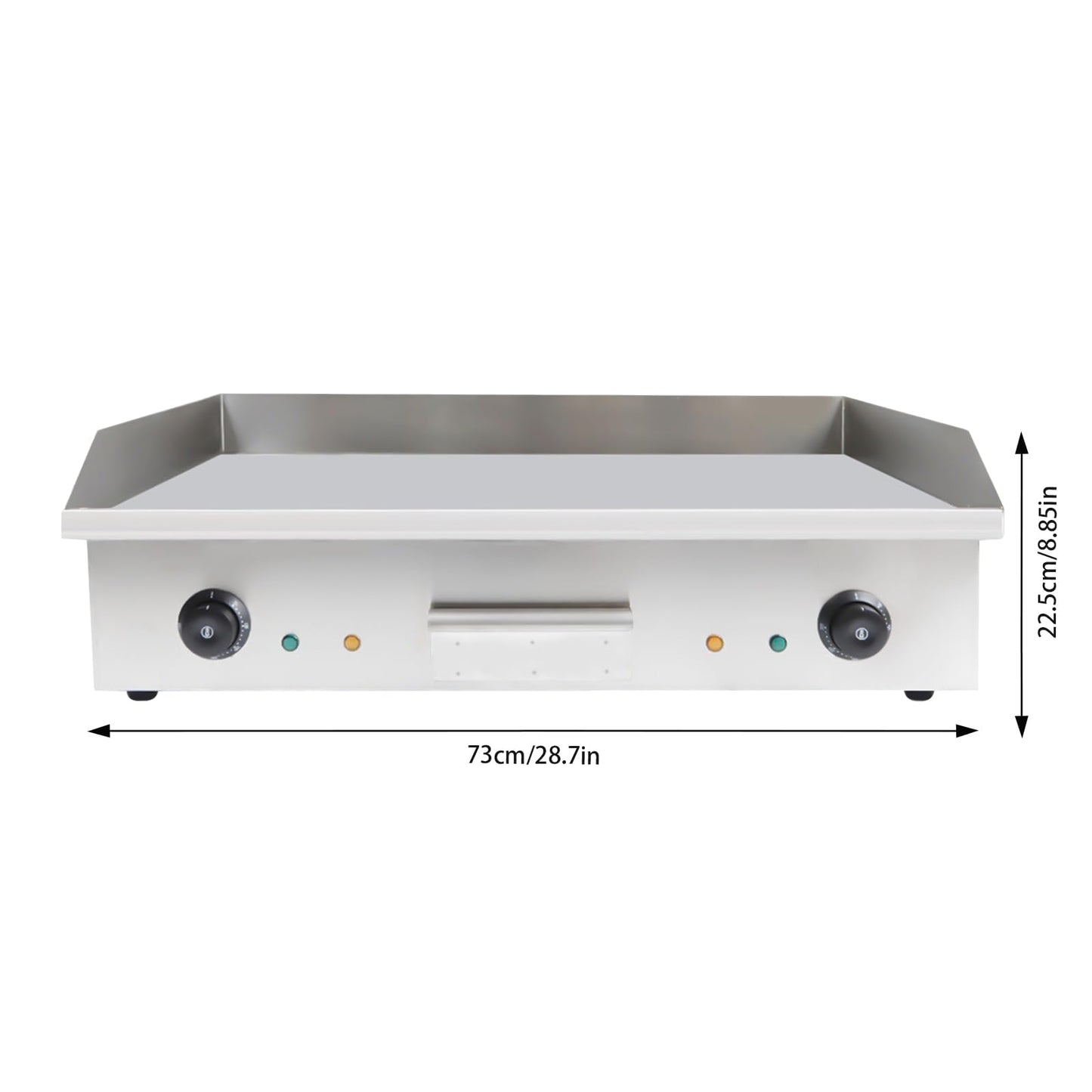 3000W Commercial Electric Countertop Griddle, 28"Cooktop Flat Top Grill Hot Plate,Iron Flat Top Stove Grill Dual Control Temperature 122°F-572°F Teppanyaki Machine Electric Grills Cooking