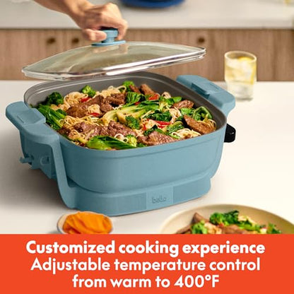 bella Fits-Anywhere™ SAUTE Make & Take Skillet, Non-Toxic, Ceramic, Surf