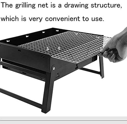 Portable-Charcoal-Grills Outdoor-BBQ-Grill Folding-Camping-Campfire-Grill Quick-Barbecue-Grill - Compact-Backpacking-Firepit-Grills for Outdoor Grilling Cooking Picnics