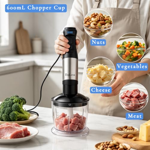 EuLea 8-in-1 Immersion Blender 1200W 5-Speed Kit